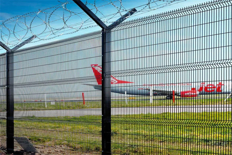 High Quality Galvanized And Powder Coated Welded Wire Mesh Fence Security Fence Design With Barbed Wire