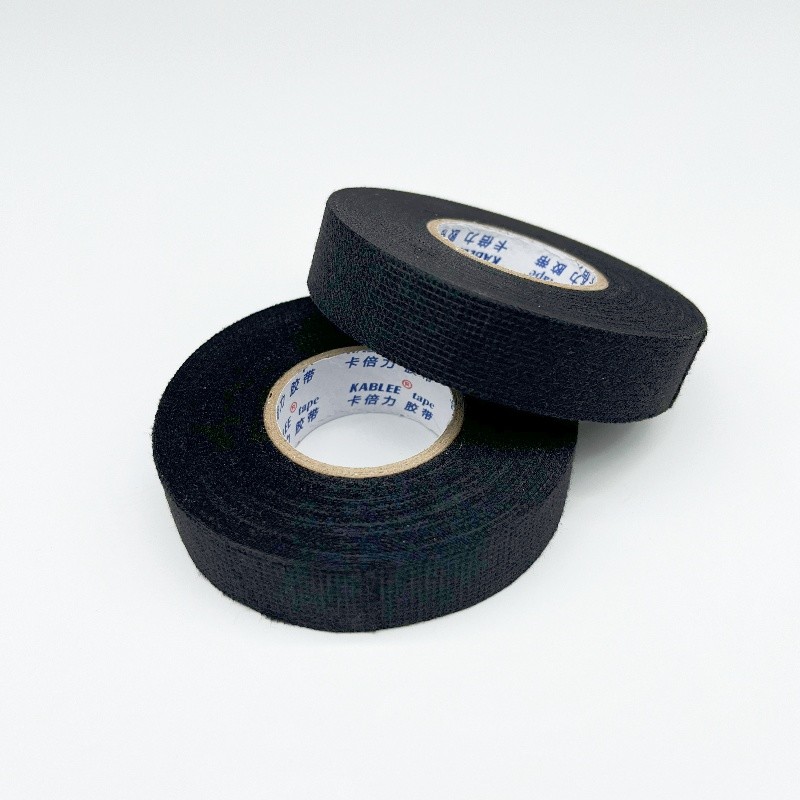 19mm 25mm Width Black Color Fleece Fabric Tape For Automotive Wire Harness Protection