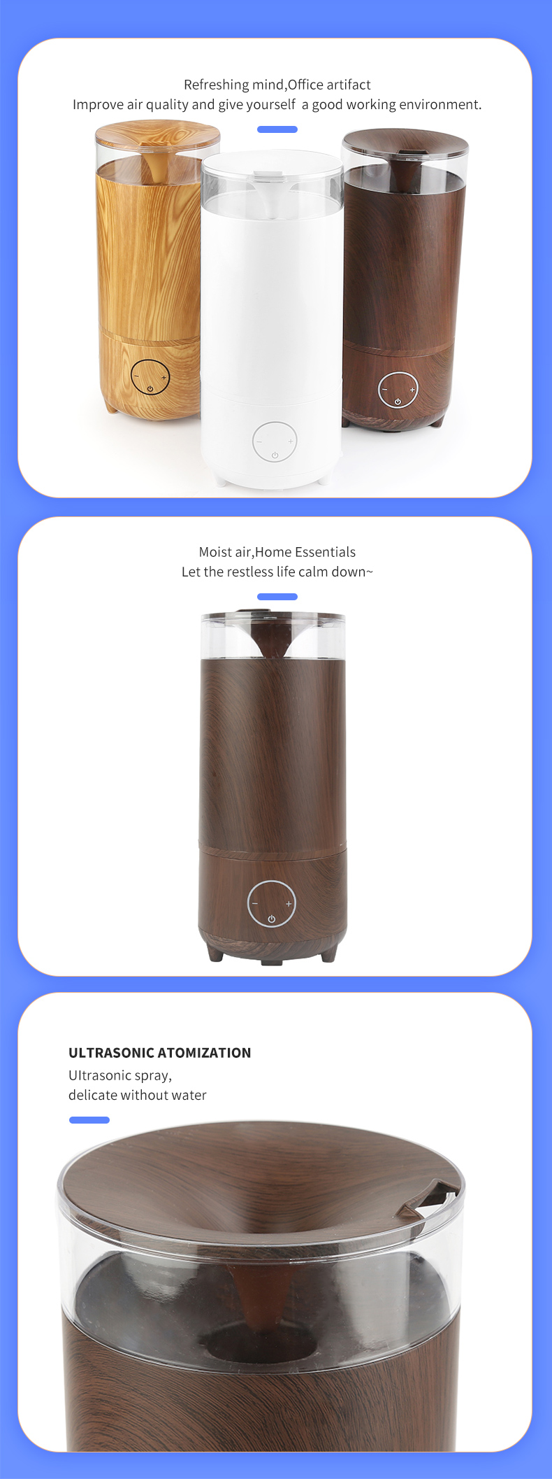 High Frequency Home Aroma Diffuser , 3.3L Aromatherapy Mist Diffuser