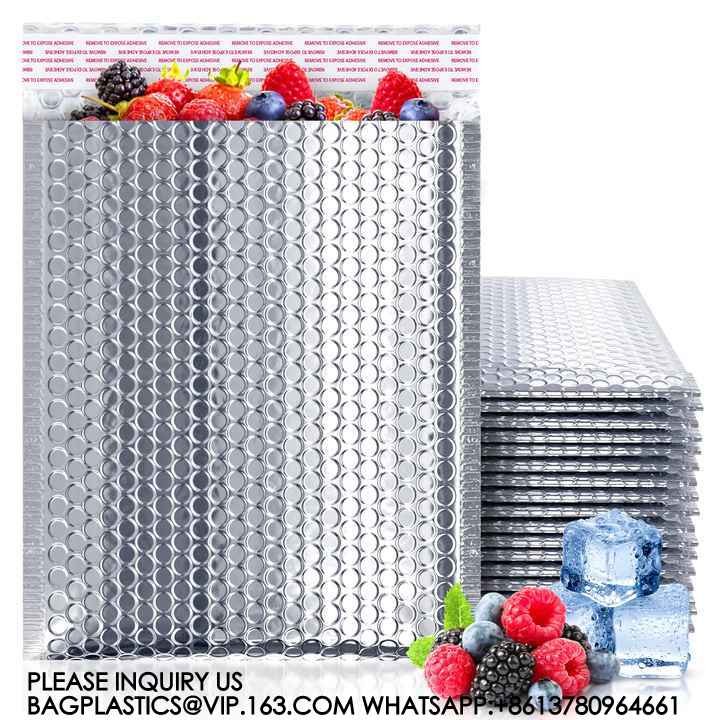 Waterproof Metallic Foil Thermal Bubble Shipping Mailer Envelopes Insulated Mailers For Cold Shipping