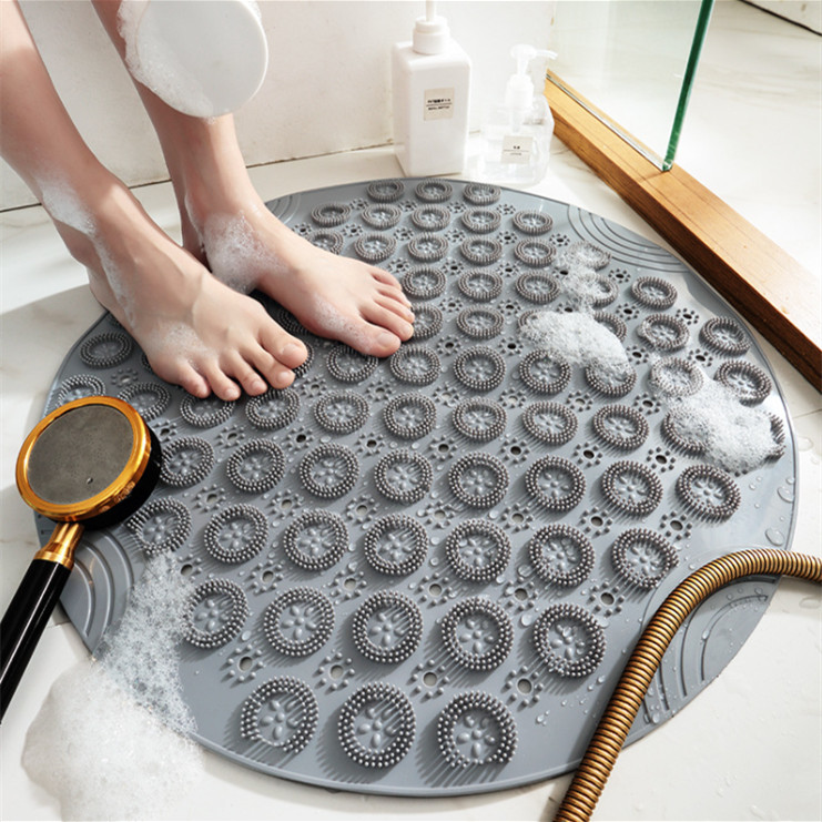 Large Foot Massage PVC Soft Non Slip Bath Mat For Shower