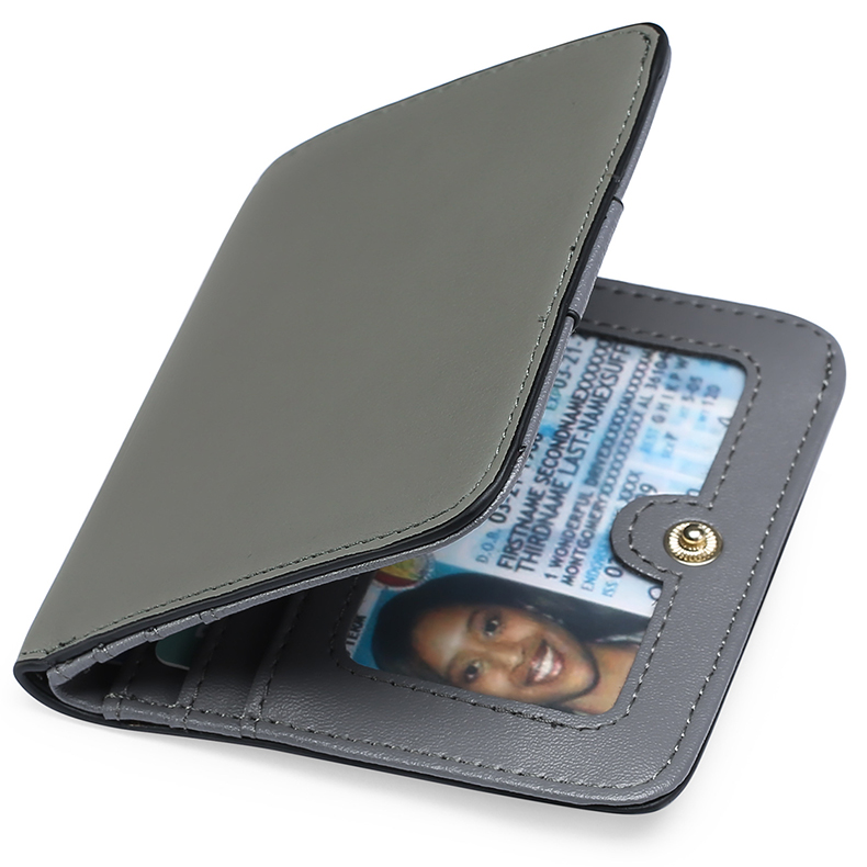 Small Women's RFID Blocking Bifold Wallet with ID Window Genuine Leather Mini Pocket Purse