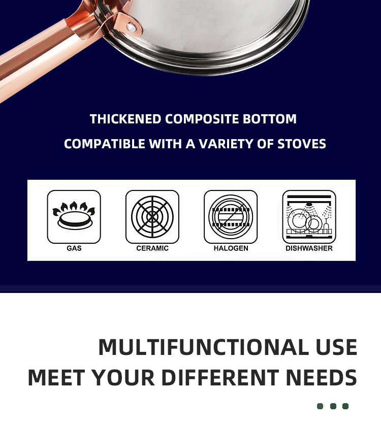 Non Stick Kitchen Stainless Steel Cookware Set With Glass Lid