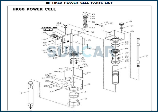 DE691520 BHI Hammer Service Kit For HK380 In Hydraulic Hammer