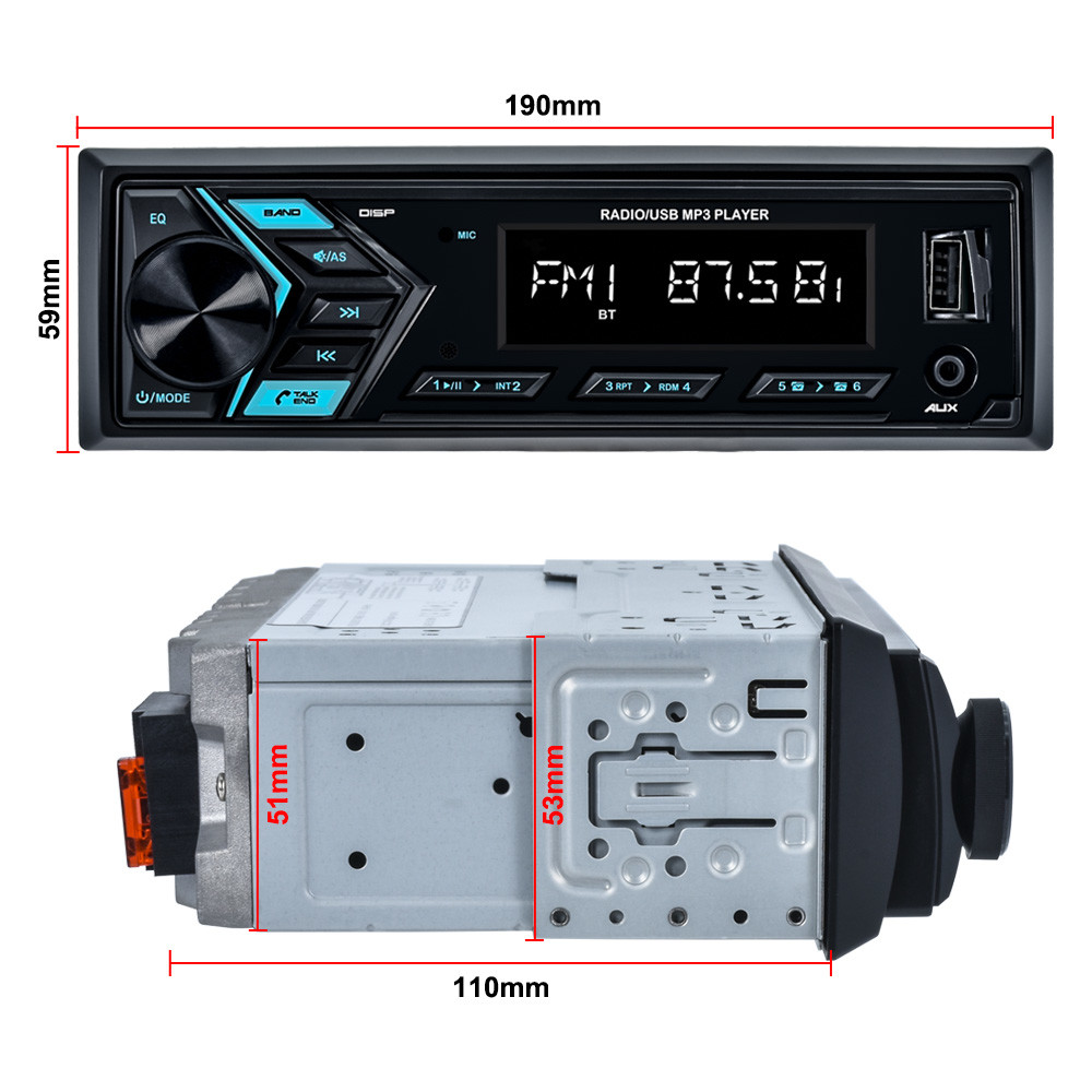 Detachable Car Radio MP3 Player BT FM SD FCC Car Cd Mp3 Player Single Din