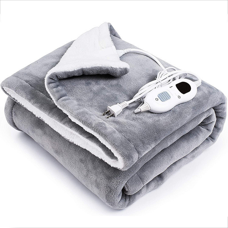 ODM Battery Powered Heated Blanket Soft Fleece Portable USB Power Heating Throw Grey