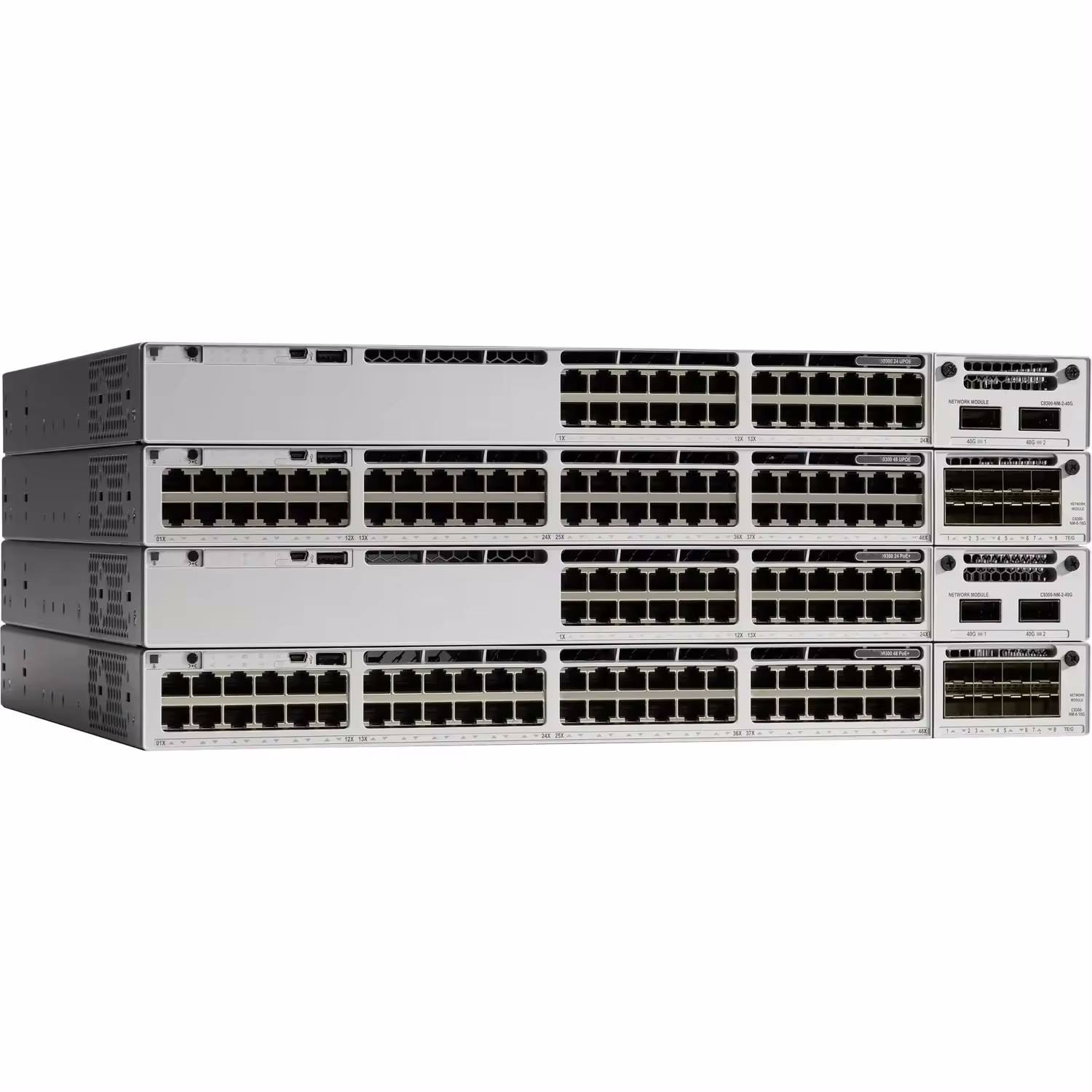 24 Port Gigabit Ethernet PoE Switch with 4x1G Uplink SFP Layer 3 Core Switches Customized 9300L Series C9300L-24P-4G-E