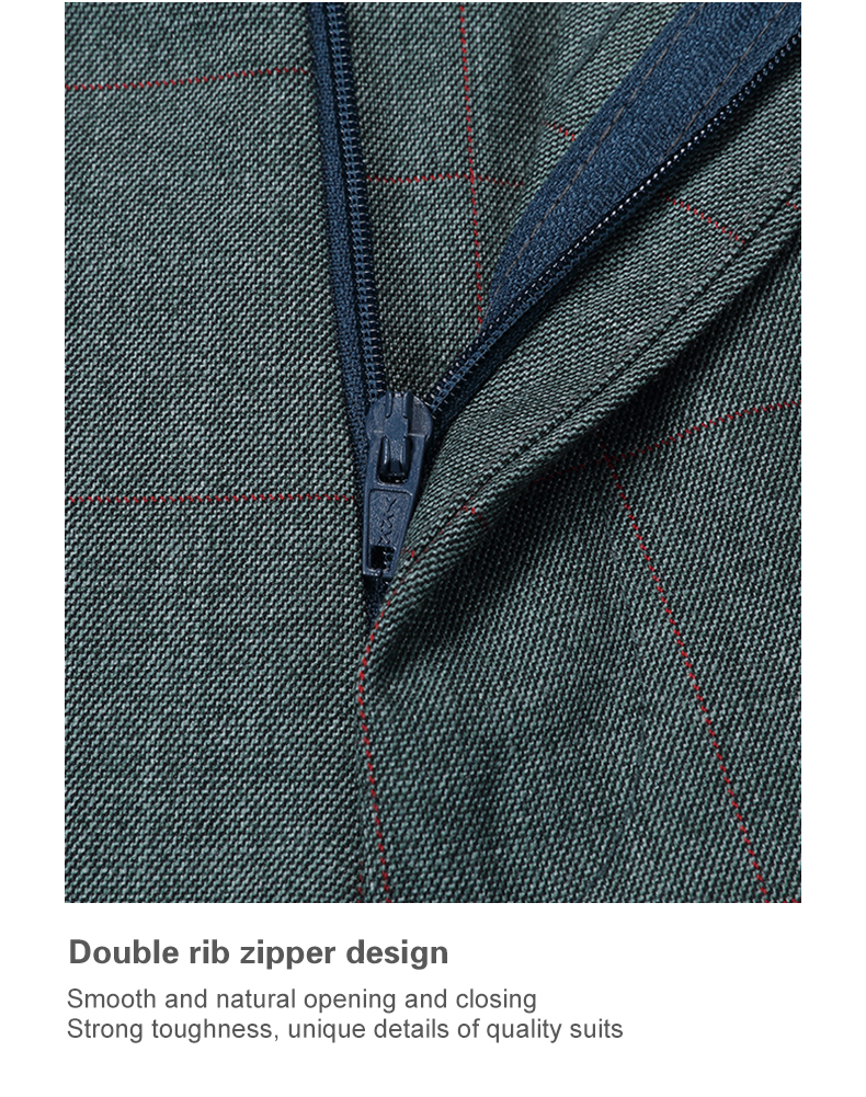 Dark Plaid Single Breasted Double Slit Two Button 8cm Peak Lapel 3 Pieces Set Business Men's Suit