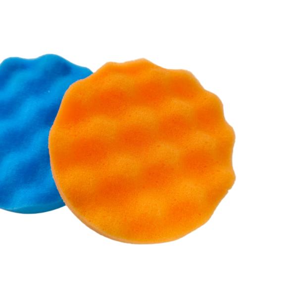 High Absorbency Car Waxing Machine Self-Adhesive Flat Wave Disc Polishing Sponge Wheel for Portable Detailing Waxing