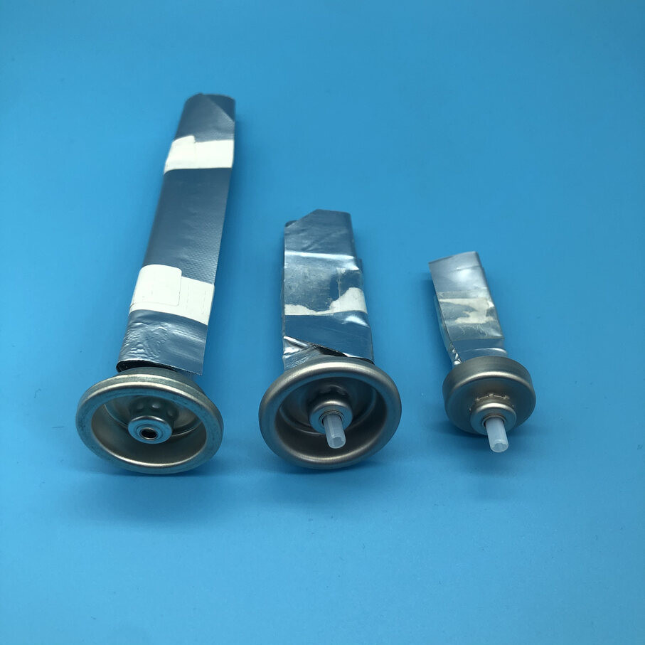Customized Plastic Valve Bag Aerosol with Silver Cylinder Shape
