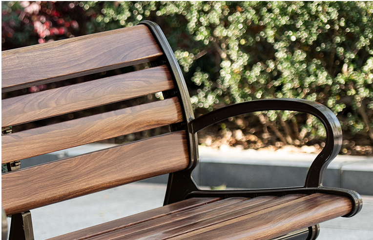 Public Cast Aluminium Garden Bench UV Resistant Cast Aluminum Patio Bench