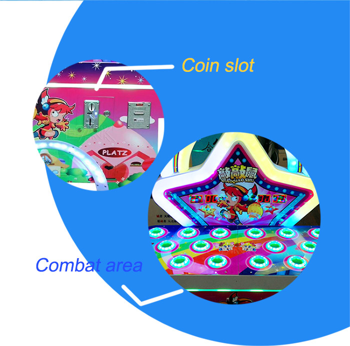 250W Amusement Game Machines Kids Hammer Frog Whack A Mole Hammer Hitting Game