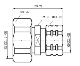 High Precision Precision Rf Adapters 4.3-10 Mini DIN Male To Din 7 16 Male