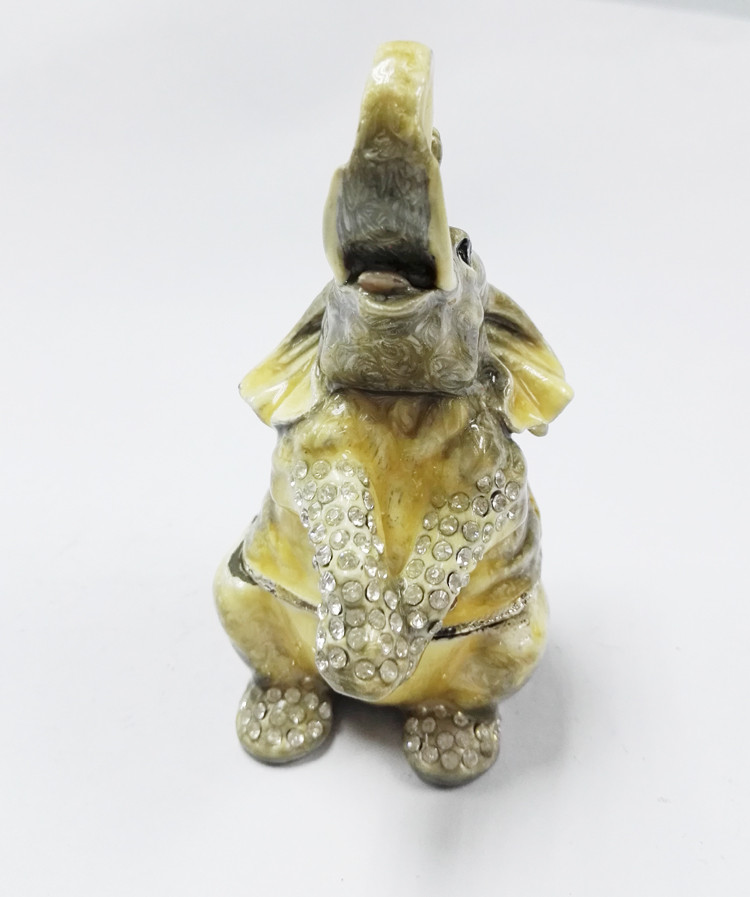 Hot sale elephant box elephant metal trinket box pewter elephant jewelry box for gift