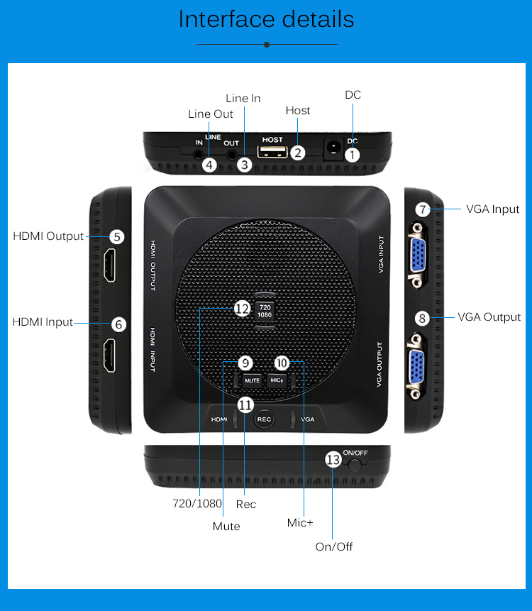 Powerful Full HD 1080p Video Recorder with Integrated Microphone