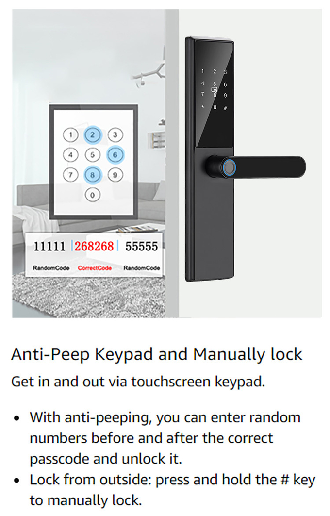Aluminum Alloy Smart Home TTlock Keyless Digital Door Lock Biometric Fingerprint Door Lock