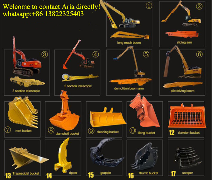 Customized Color Excavator Pile Driving Boom Arm With Hammer Auger Attachment