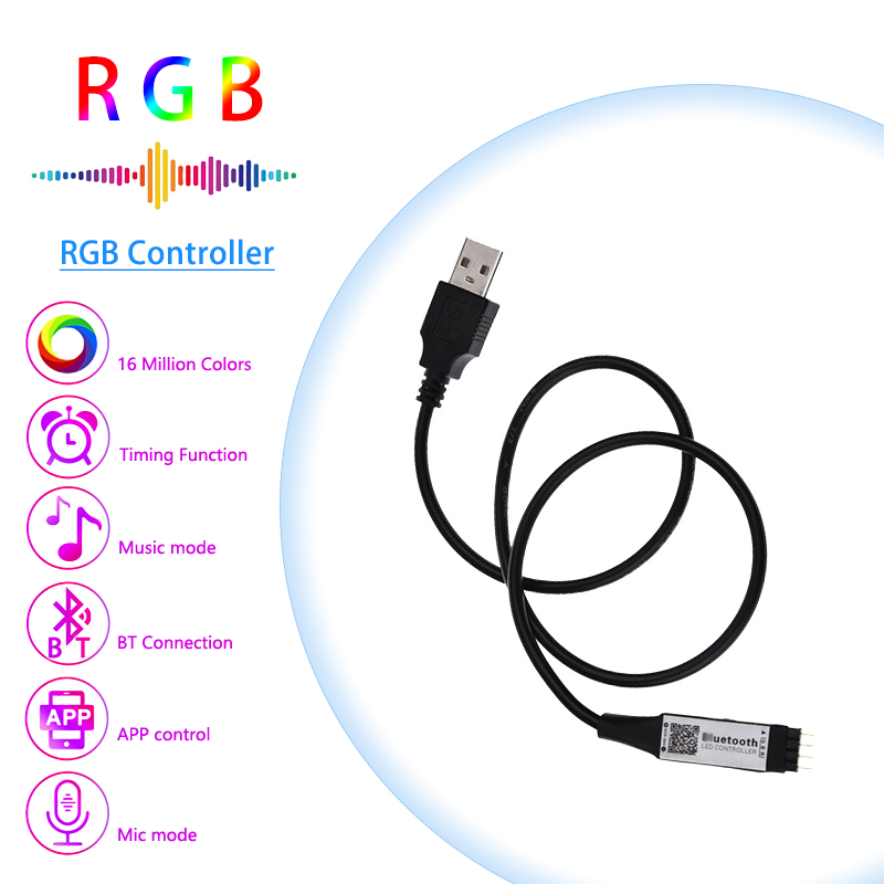 Mini 5V USB BT LED Strip Smart Controller , LED RGB Dimmer For TV Backlight