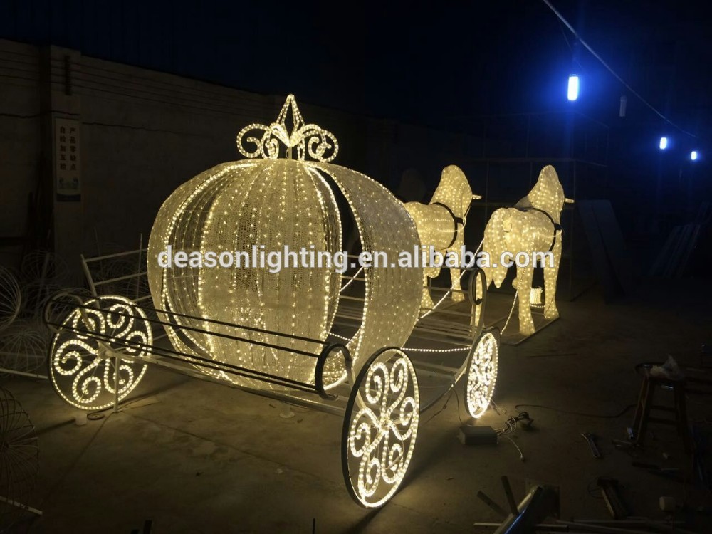 Led christmas horse carriage cinderella carriage