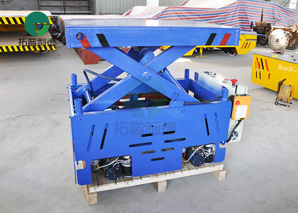 Battery Operated Material Handling Transfer Platform Motorized Cart With Lifting Table