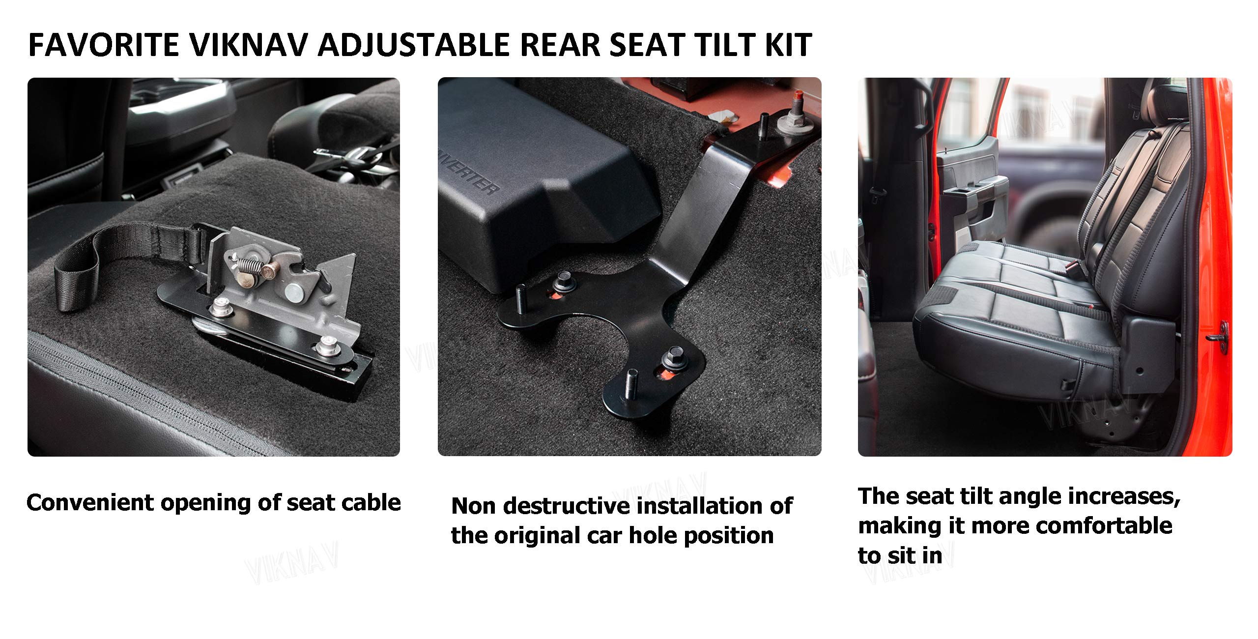 Viknav Black Adjustment Rear Seat Recline Kit Sets Suitable For Ford F150 2015-2019 Seat Adjustment