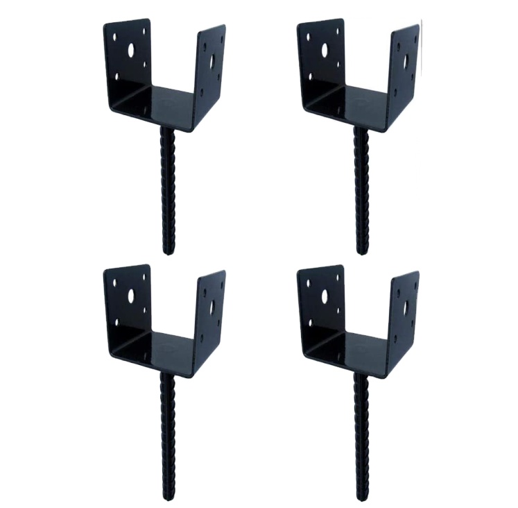 Sturdy and Durable Concrete Column Anchor U Shape Fence Column Bracket for 4x4 Posts