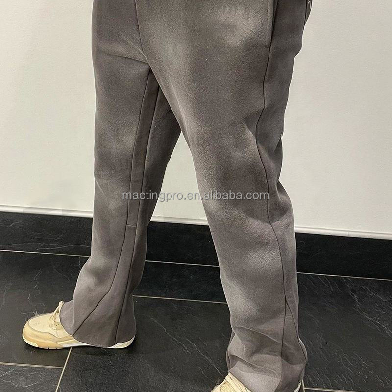 Vintage Sun Faded Washed Flare Sweatpants Men'S Anti-Pilling Cotton/Fleece Track Pants