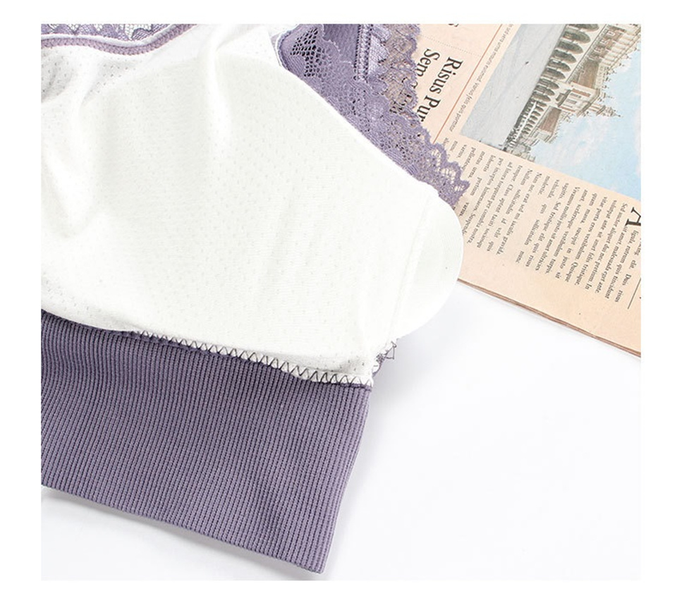 Comfortable Cotton Underwear, Breathable and Removable Foam Pad Sports Bra Lingerie