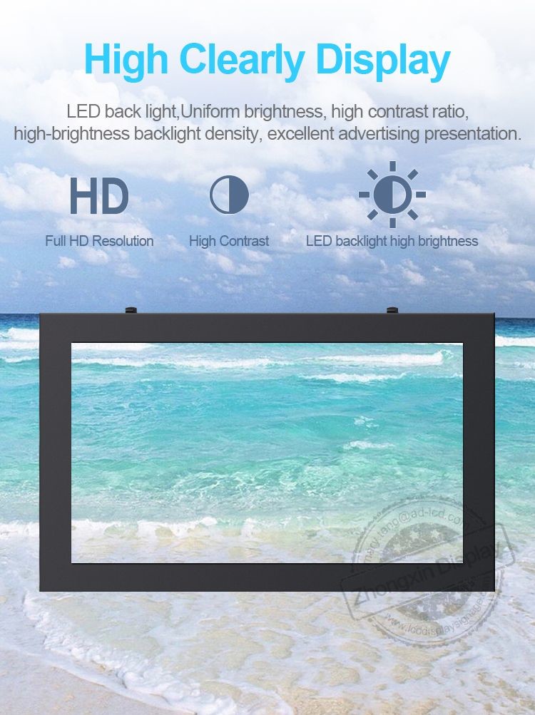 43" Outdoor Wall Mounted Digital Signage Lcd Touch Screen High Brightness 43inch Waterproof Ip55