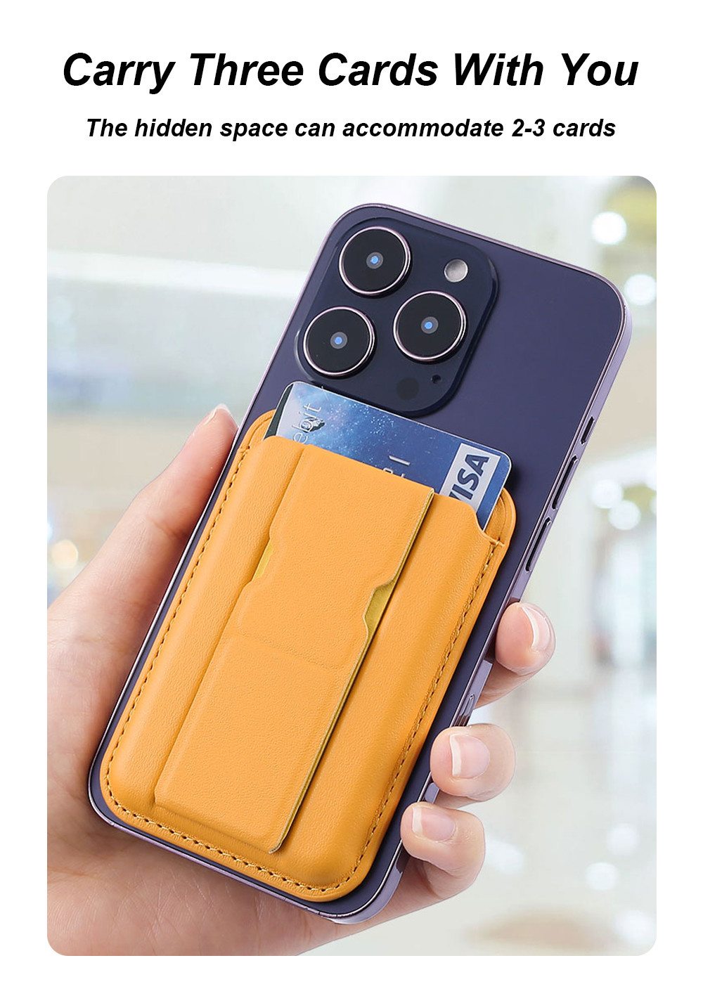 Vegan Leather Magsafe Wallet Slim Durable And Eco Friendly Phone Stand
