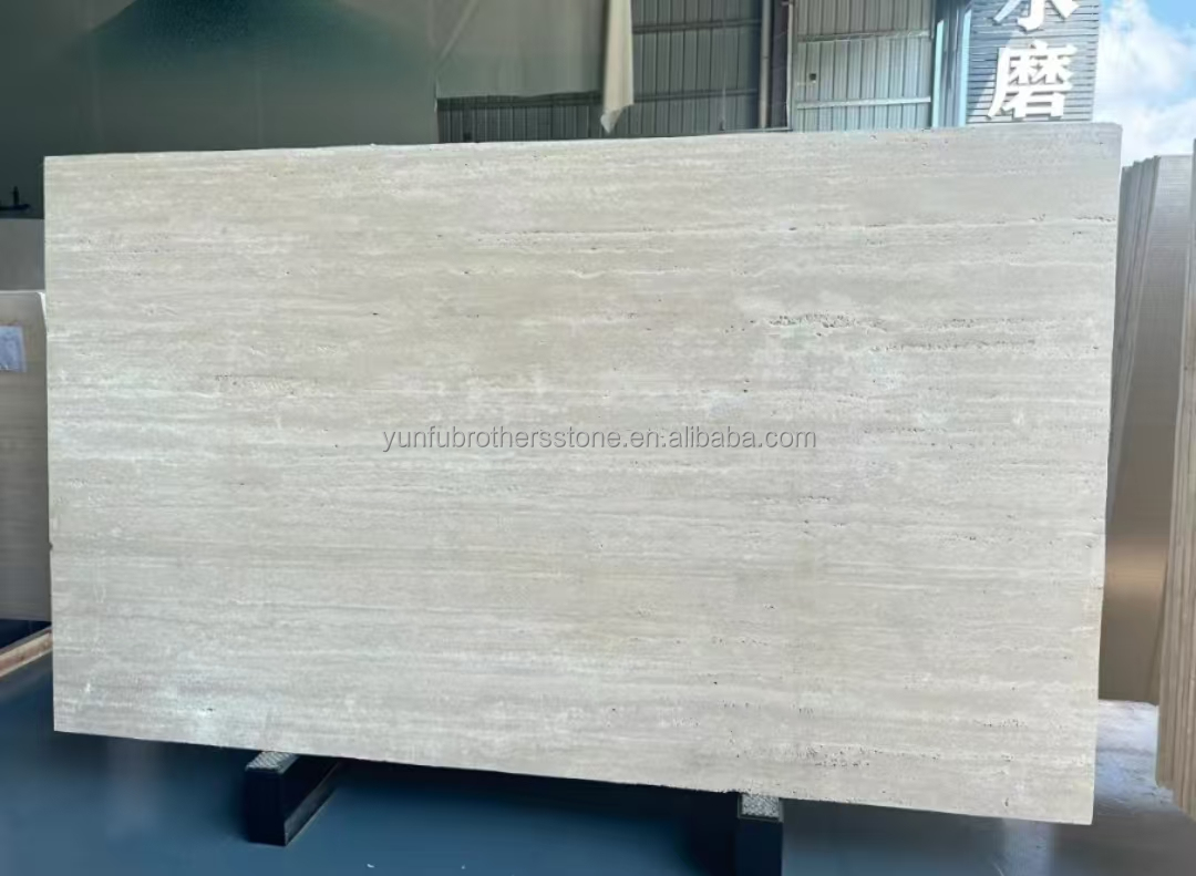 Marble Travertine Stone Big Slab Polished for Modern Hotel Villa Interior Design