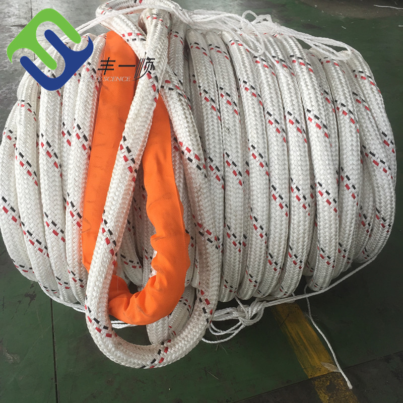 Colored 12 Strand UHMWPE Hollow Braided Rope For Pulling 32mm
