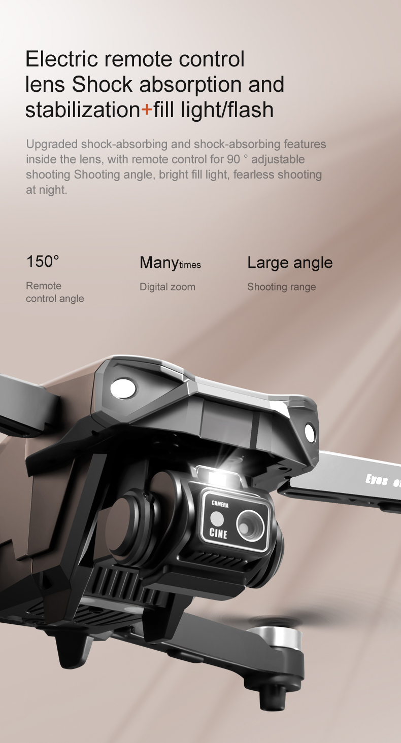 15 Minutes Maximum Flight Time Orange Quadcopter with Brushless Optical Technology and Adjustable Obstacle Avoidance
