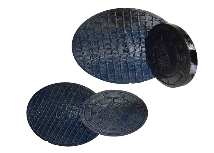 Electrical Cast Iron Manhole Cover Black Painted Sanitary Sewer Cover Anti Slip