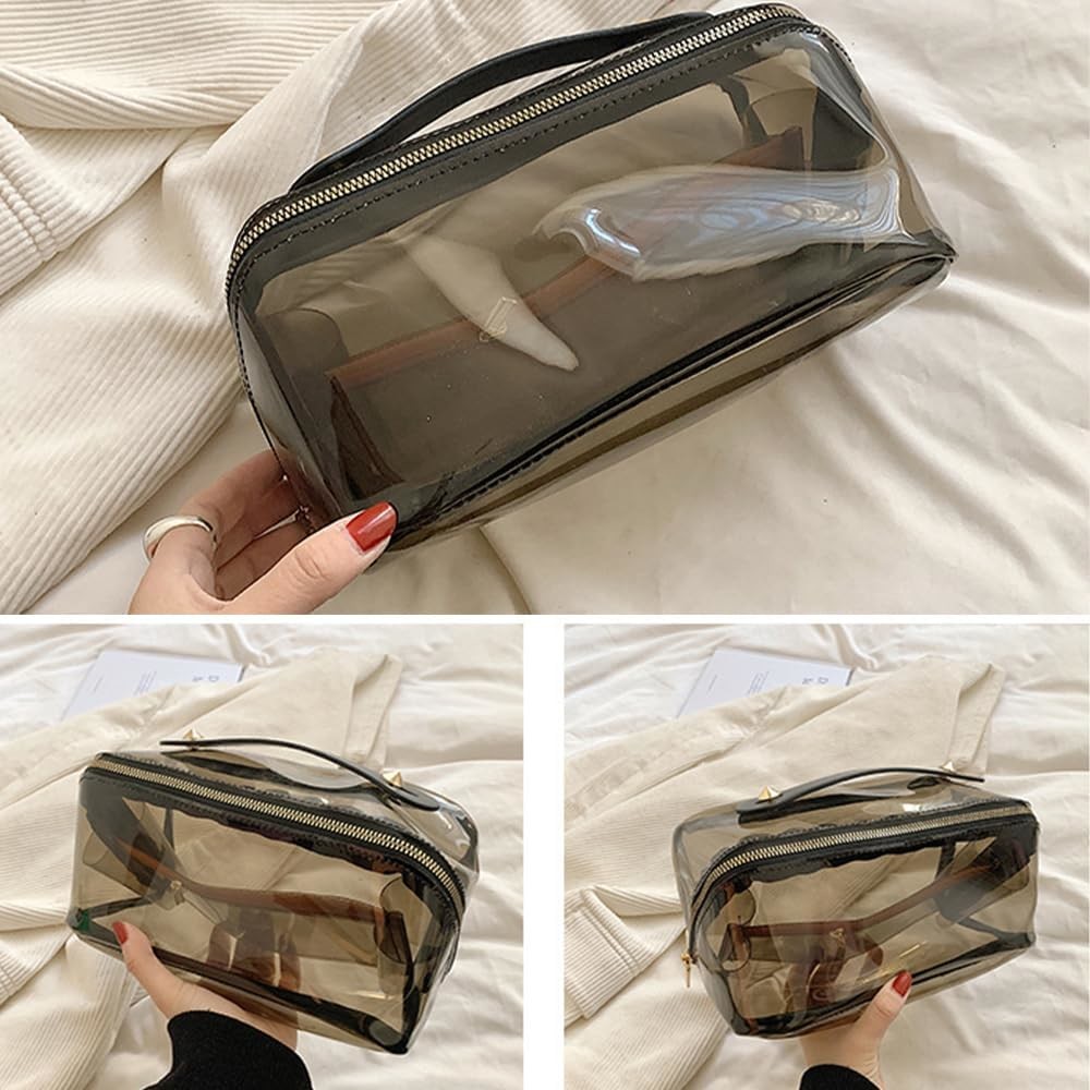 Shockproof Cosmetic Bag Organizer Lightweight PVC Clear Pouch With Zipper