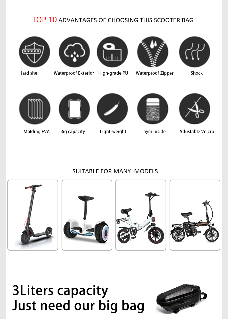 Custom mobility accessories handlebar electric scooter front bag