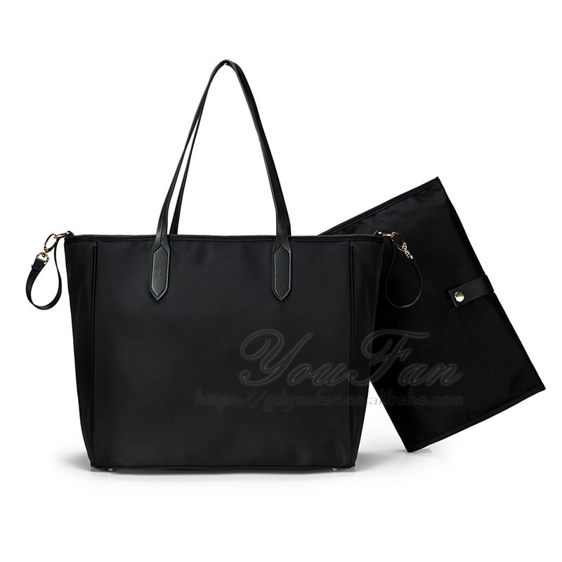 Diaper Totes Handbag with Changing Pad Baby Stroller Leather