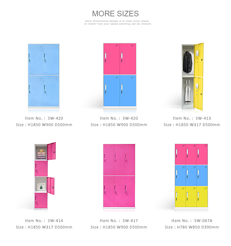 Single Door Clothes Wardrobe Metal Bedroom Locker With Wooden Color