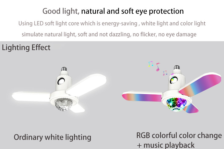 ABS PS Stereo Music Bulb With Bluetooth Speaker 10000H Life Span