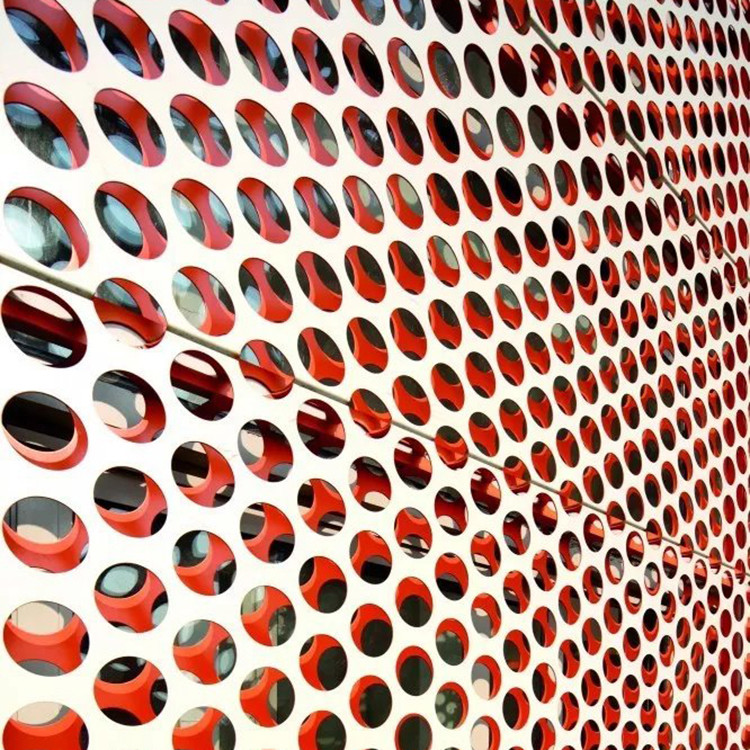 Perforated 304 Stainless Steel Metal Facade Cladding Corrosion Resistance