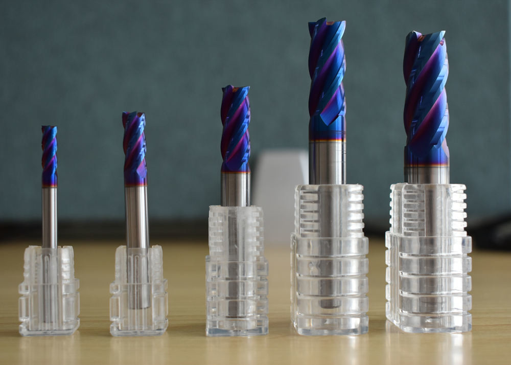NACo4 Blue 3.0mm Flat End Mill Cutter For Titanium Alloy