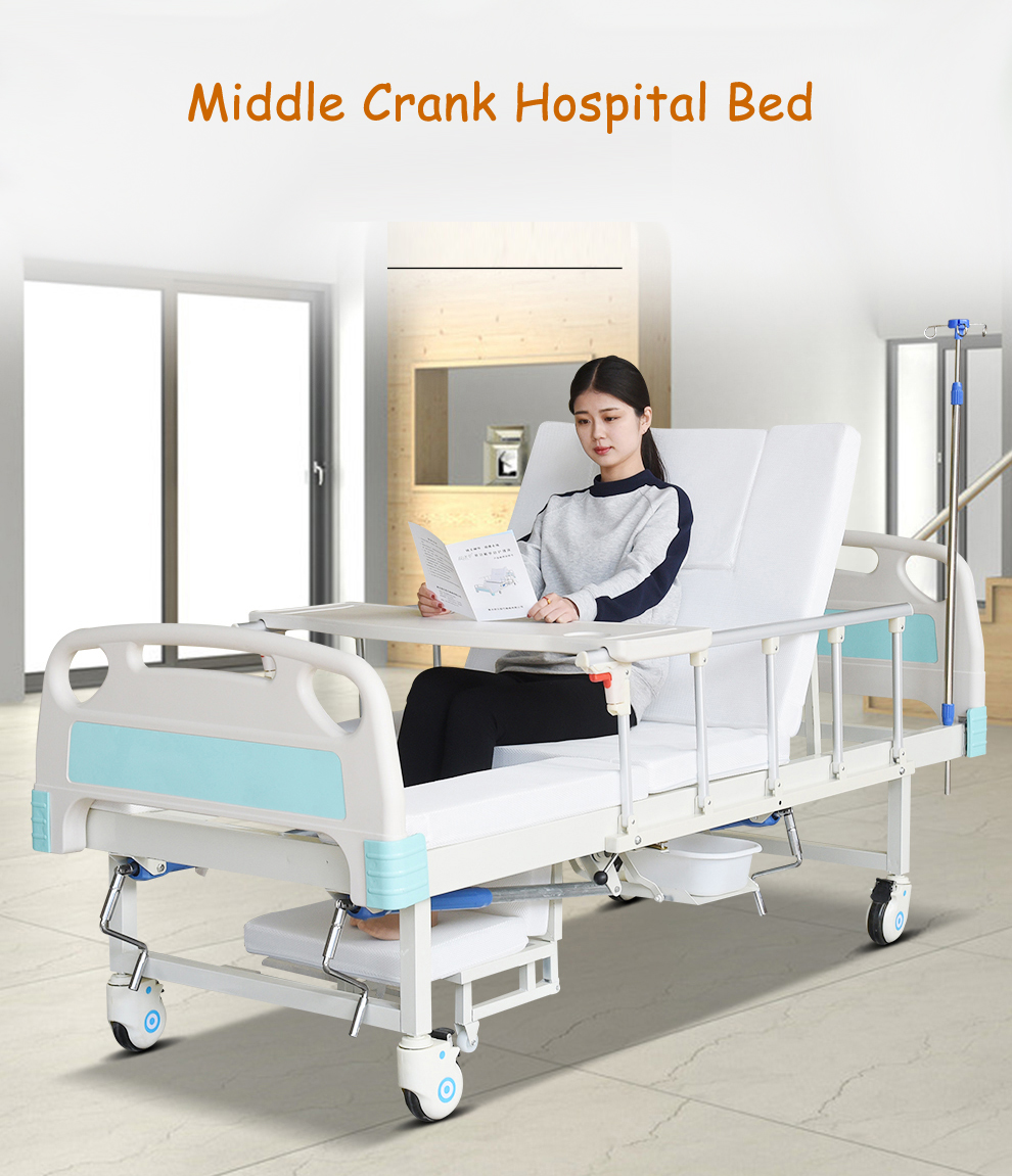 Multifunctional Hospital Patient Beds 200*90*45cm Manual Adjustable Medical Bed ODM hospital bed with rails