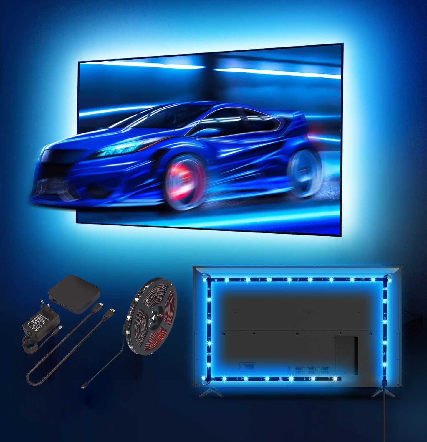 Cuttable 12V Led Tv Backlight Kit Tv Strip Lights Remote Control And Timer