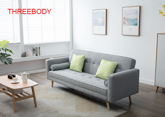 Light Grey Modern Bedroom Furniture Armless Burlap Fabric Living Room Sofa