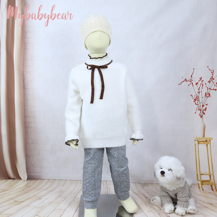 Baby Clothes Kids' Coat Winter Girls Feather Yarn Sweater Pullover Cute Baby Girls Sweater