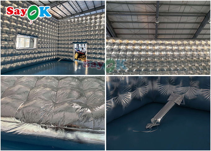 Customized Silver Inflatable Cube Tent For Party Wedding Show Exhibition Event Inflatable Air Tent