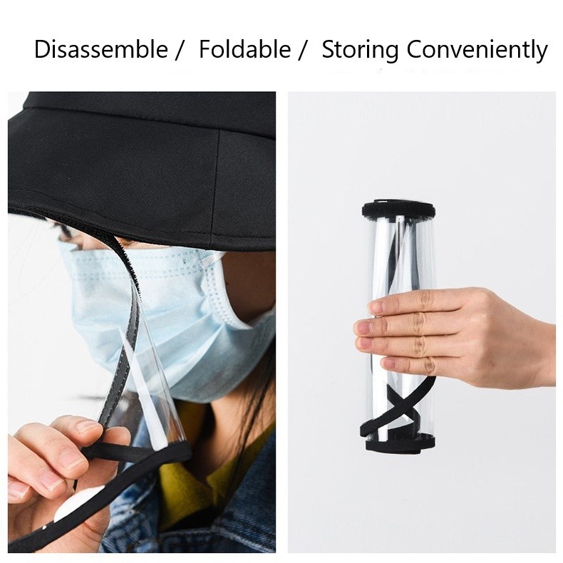 2020 New Faceshield FIsherman Cap Outdoor Anti Droplets Protective Hat Transparent Full Face Shield Hat