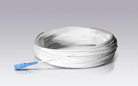 Quality White Fiber Optic Network Cable , Ftth Fiber Optic Drop Cable Sc Connector for sale