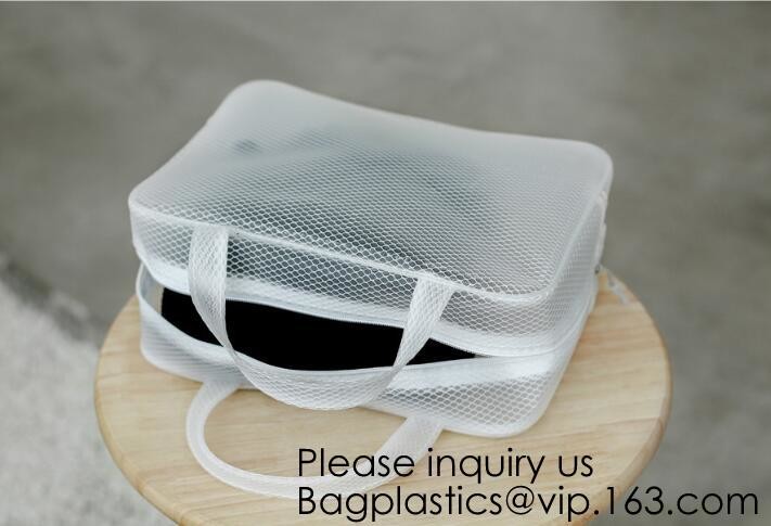 Clear Zipper Pouch with Strap Makeup Bag PVC Cosmetic Pouch,Printing Clear k Cosmetic PVC Pouch, bagease, bagplast