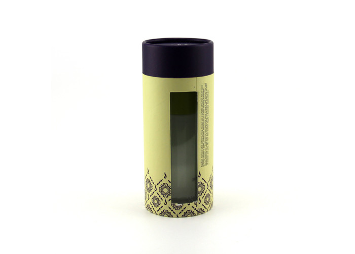 Delicate Cylinder Paper Tube Packaging with Clear PVC Window for Product Displaying